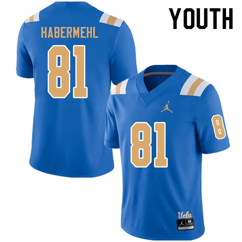 Jordan Brand Youth #81 Hudson Habermehl UCLA Bruins College Football Jerseys Sale-Blue